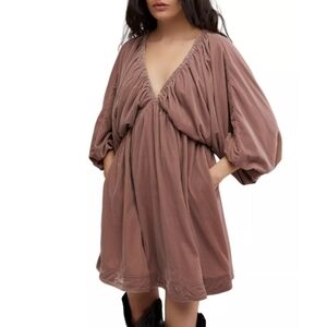 Free People Babydoll Portia Velvet Mini Dress Size XS NWT Winter Bloom
